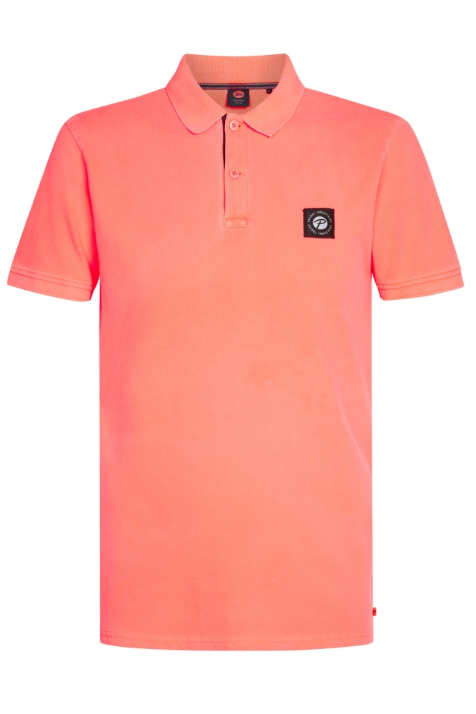 POLO MET RIBKRAAG M 1050 POL945 3099 FIERY CORAL